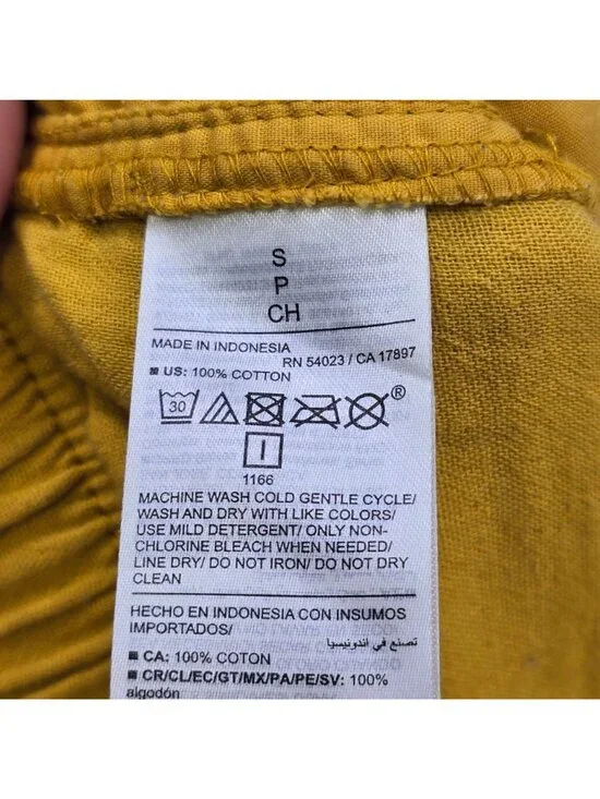 Old Navy Small Womens Yellow 100& Cotton Elastic Waist Shorts - Picture 3 of 4